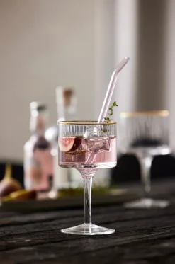 Lyngby Glas Palermo Gold gin & tonic glass 32 cl 4-pack, Clear-gold TransparentGold-coloured Hot