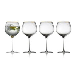 Lyngby Glas Palermo Gold gin & tonic glass 65 cl 4-pack, Clear-gold TransparentGold-coloured New