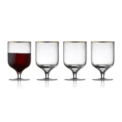 Lyngby Glas Palermo Gold wine glass 30 cl 4-pack, Clear-gold TransparentGold-coloured Discount