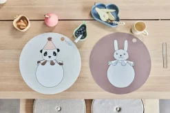 OYOY Panda Pompom placemat Ø39 cm, Off-white BeigeWhite Sale