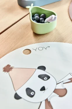 OYOY Panda Pompom placemat Ø39 cm, Off-white BeigeWhite Sale
