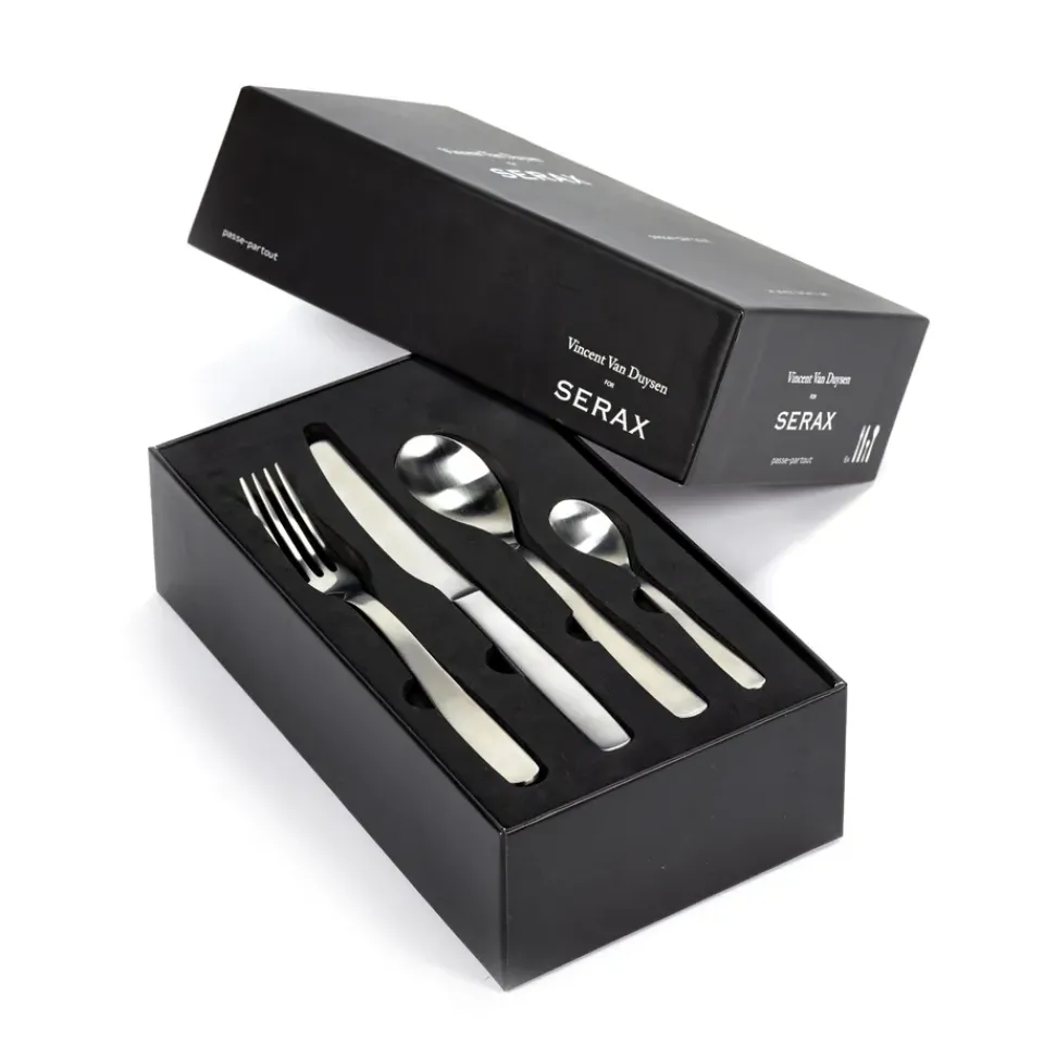 Serax Passe-Partout cutlery set 24 pieces, matte Silver-coloured