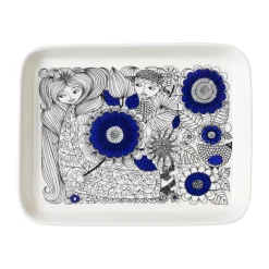 Arabia Pastoraali plate 15x19 cm, -white Blue New