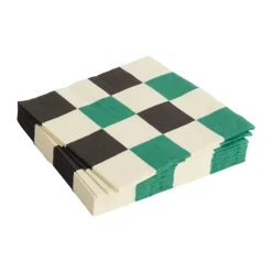 HAY Pattern Lunch Check napkin 33x33 cm 20-pack, Off white-green-black M WhiteGreenBlack Best