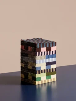 HAY Pattern Lunch Stripe napkin 33x33 cm 20-pack, Dark blue-dark sand pillar BlueBeige Clearance