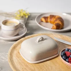 Villeroy & Boch Perlemor Home butter dish 15.5x12.5 cm, Beige Hot