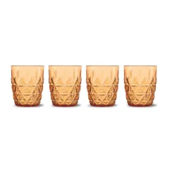 Sagaform Picknick Juni water glass 28 cl 4-pack, Amber Orange Hot