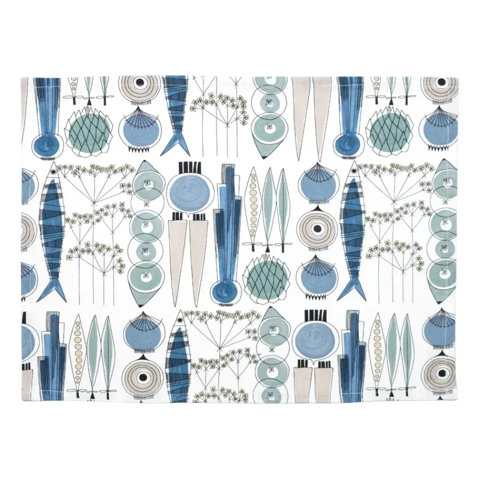 Almedahls Picknick placemat 34x45 cm 2-pack, Blue-beige BlueBeige Sale