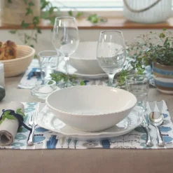Almedahls Picknick placemat 34x45 cm 2-pack, Blue-beige BlueBeige Sale