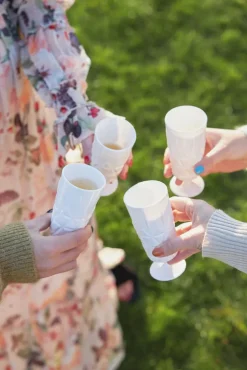 Sagaform Picnic champagne glass 4-pack, White Hot