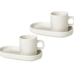 Blomus Pilar espresso cup with saucer 2-pack, Moonbeam Beige Sale
