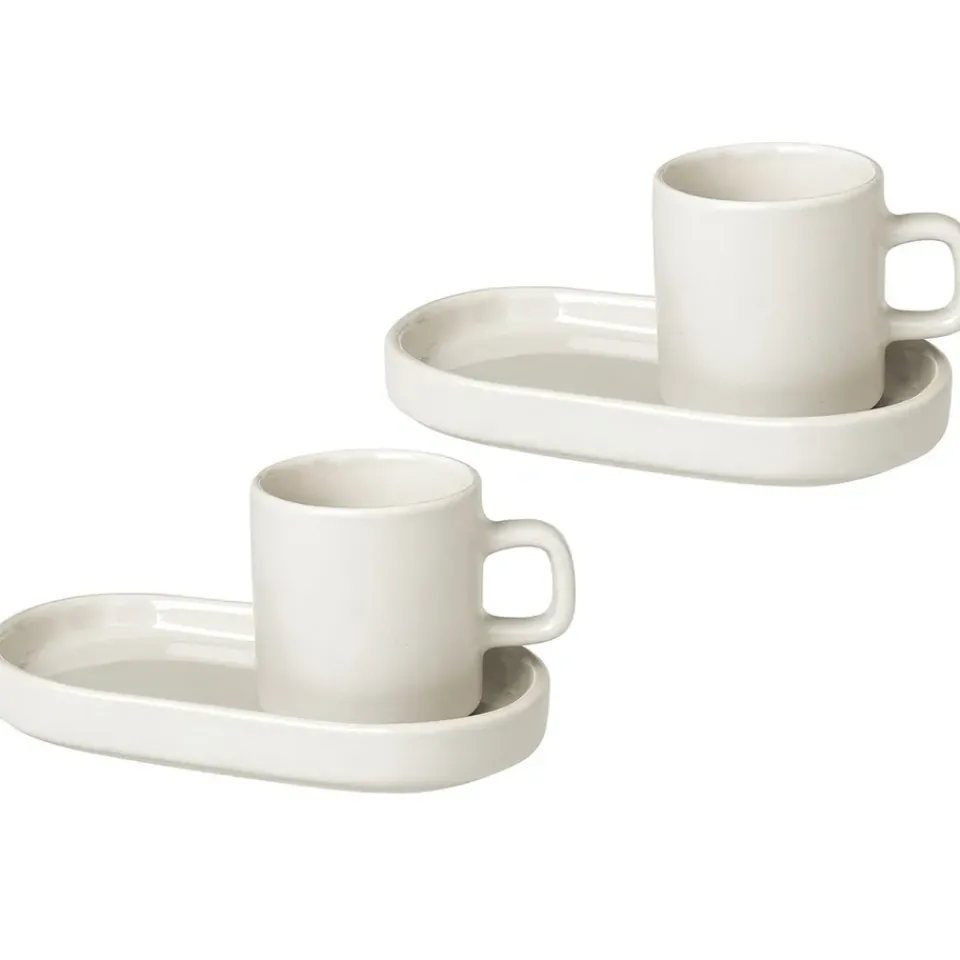 Blomus Pilar espresso cup with saucer 2-pack, Moonbeam Beige Sale