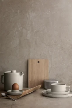 Blomus Pilar mug with saucer 2-pack, Moonbeam Beige