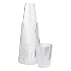 Stelton Pilastro carafe with drinking glass, Clear Transparent Best