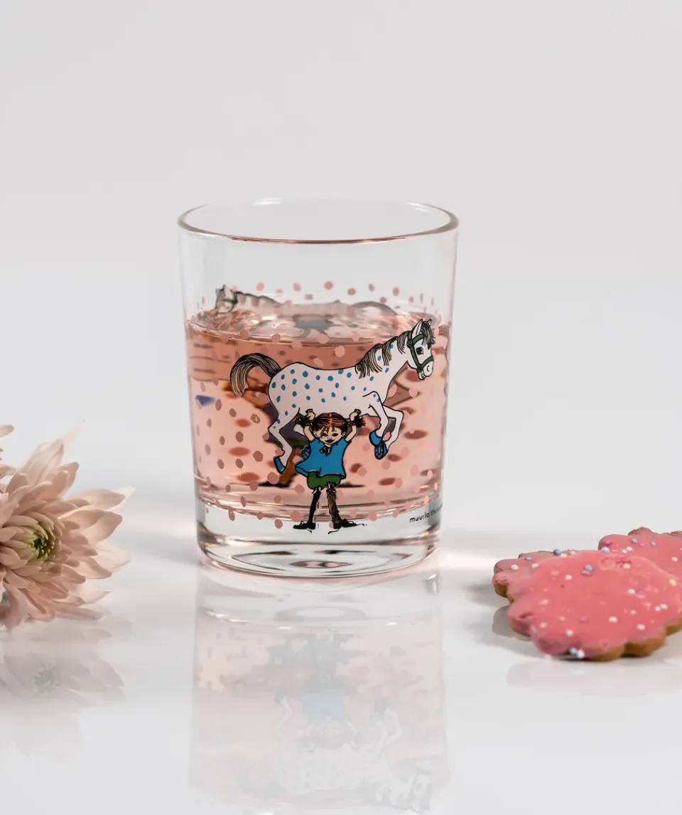Muurla Pippi & Lilla Gubben drinking glass 20 cl, Multi MultiTransparent