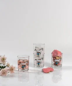 Muurla Pippi & Lilla Gubben drinking glass 20 cl, Multi MultiTransparent