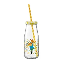 Muurla Pippi bottle with lid and straw 4.5 dl, Boing-boing Transparent Best