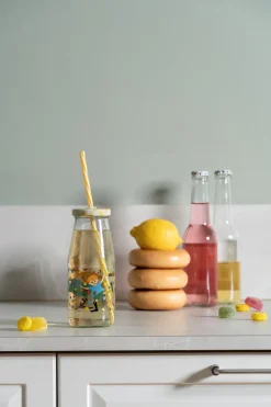 Muurla Pippi bottle with lid and straw 4.5 dl, Boing-boing Transparent Best