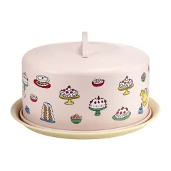 Muurla Pippi cake stand with dome, Birthday Pink Hot
