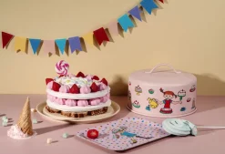 Muurla Pippi cake stand with dome, Birthday Pink Hot