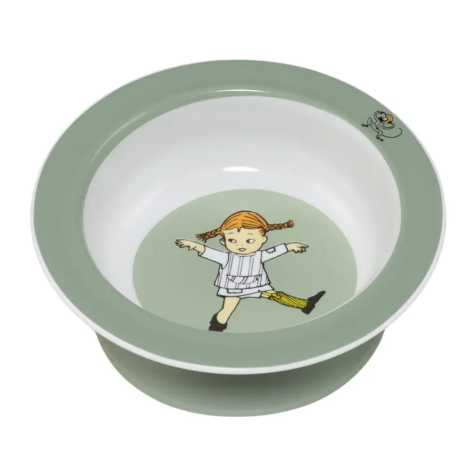 Rätt Start Pippi Cirkus suction cup plate Ø15.5 cm, Green Multi Outlet