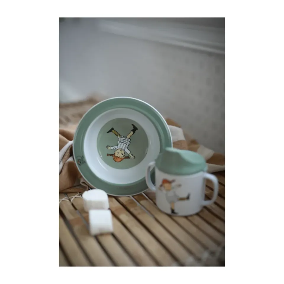 Rätt Start Pippi Cirkus suction cup plate Ø15.5 cm, Green Multi Outlet