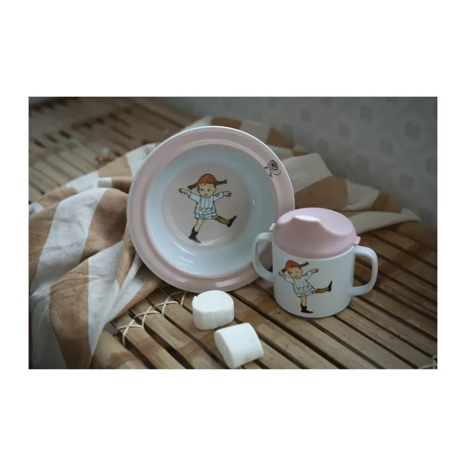 Rätt Start Pippi Cirkus suction cup plate Ø15.5 cm, Pink Multi Sale
