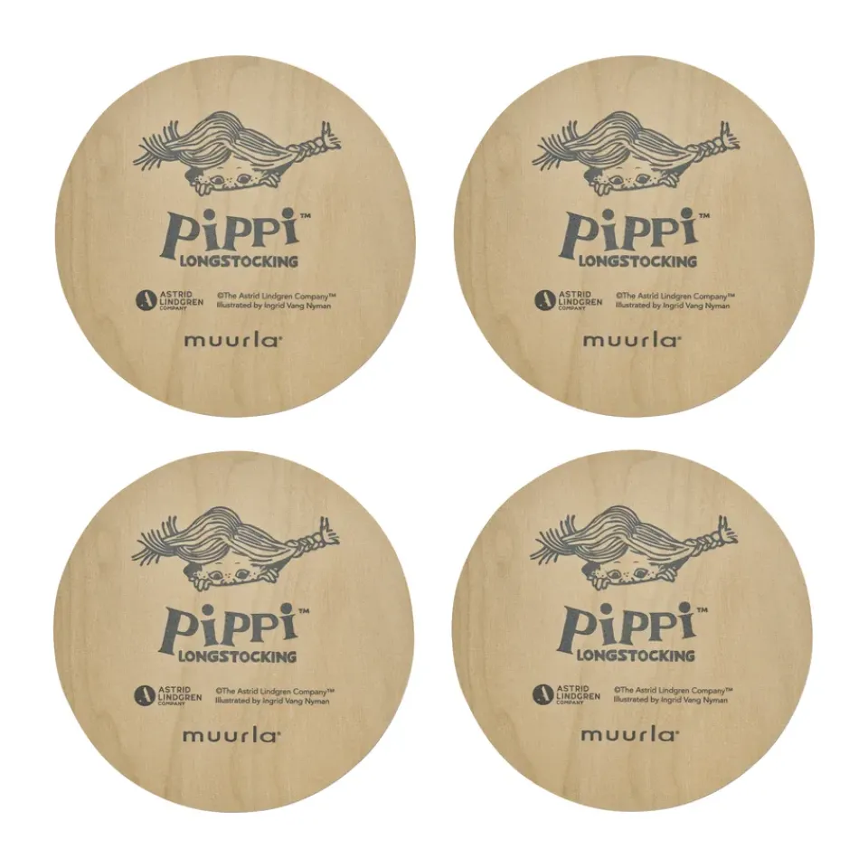 Muurla Pippi coasters 4 pieces, Boing-boing Multi Online