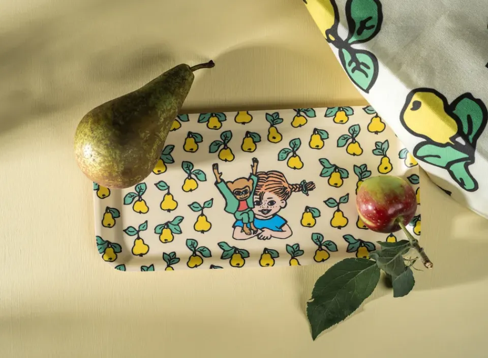 Muurla Pippi tray 13x27 cm, Fruits Yellow