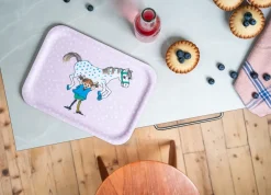 Muurla Pippi tray 20x27 cm, Pippi and the Horse Pink Best