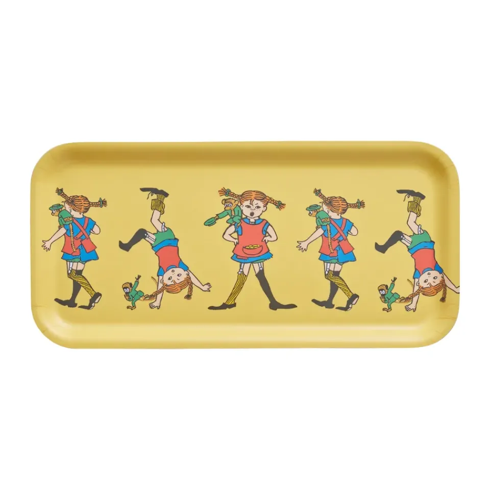 Muurla Pippi tray 13x27 cm, Pippi Longstocking Yellow