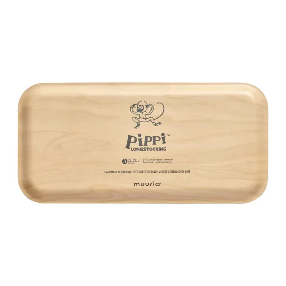 Muurla Pippi tray 13x27 cm, Pippi Longstocking Yellow