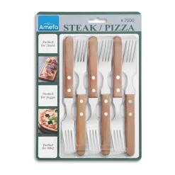 Amefa Pizza grill fork 6-pack, Oak Best