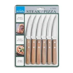 Amefa Pizza grill knife 6-pack, Oak Best