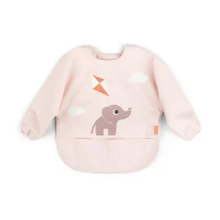 Done by deer Playground bib with sleeve, Powder Beige Best