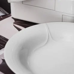 Rörstrand Pli Blanc deep plate 23 cm, White New