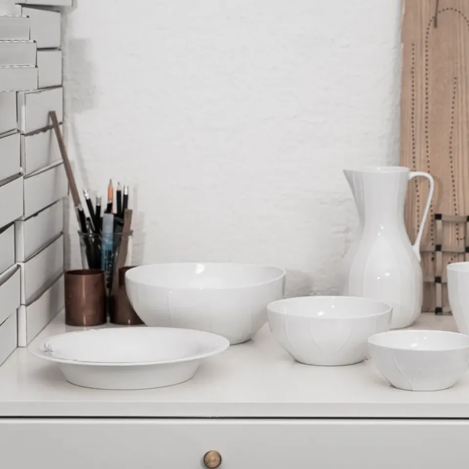 Rörstrand Pli Blanc deep plate 23 cm, White New