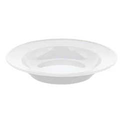 Pillivuyt Plissé deep plate with gold edge Ø22 cm, White WhiteGold-coloured Best
