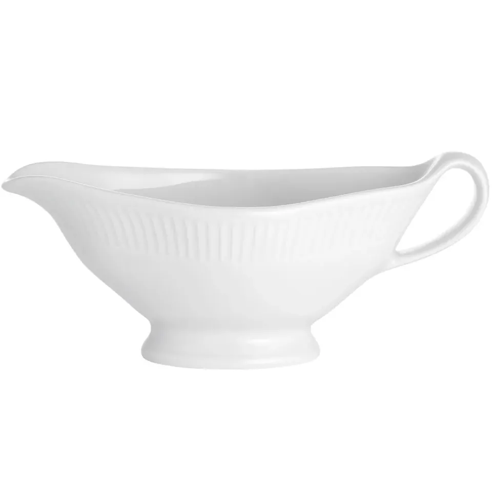 Pillivuyt Plissé sauce plate with handle 32 cl, White Discount
