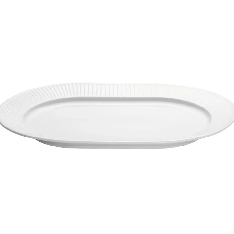 Pillivuyt Plissé serving plate oval, White Hot