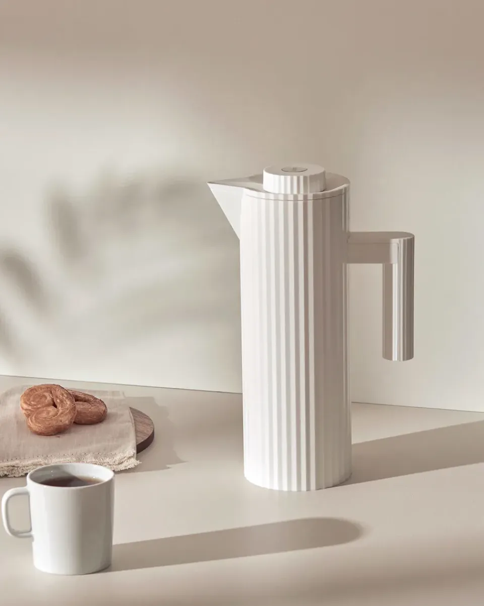 Alessi Plissé thermos jug 1 L, White Clearance
