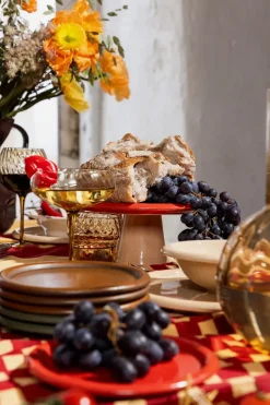 Byon Porto cake plate Ø26x11 cm, Red-beige RedBeige