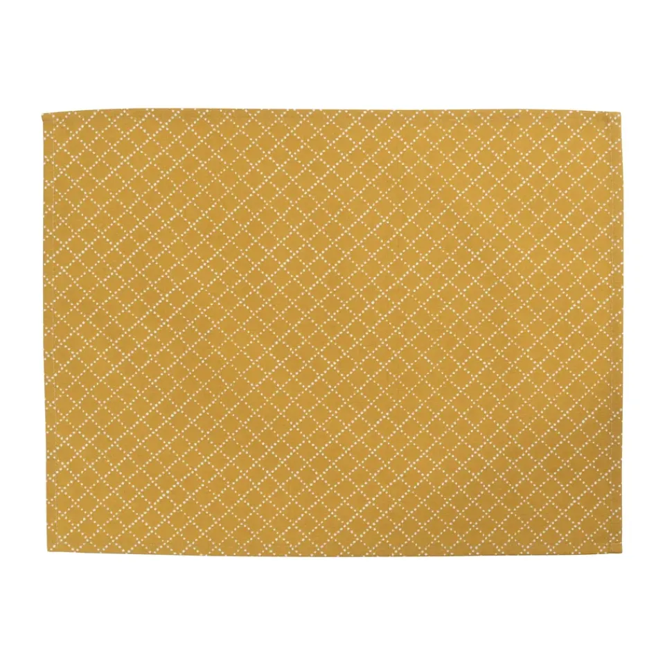 Almedahls Prickruta placemat 34x45 cm 2-pack, Ochre Yellow Discount