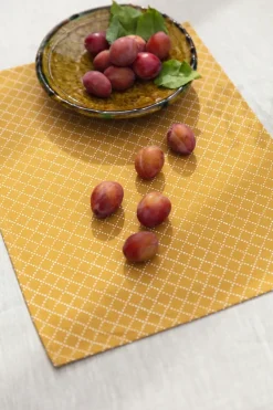 Almedahls Prickruta placemat 34x45 cm 2-pack, Ochre Yellow Discount