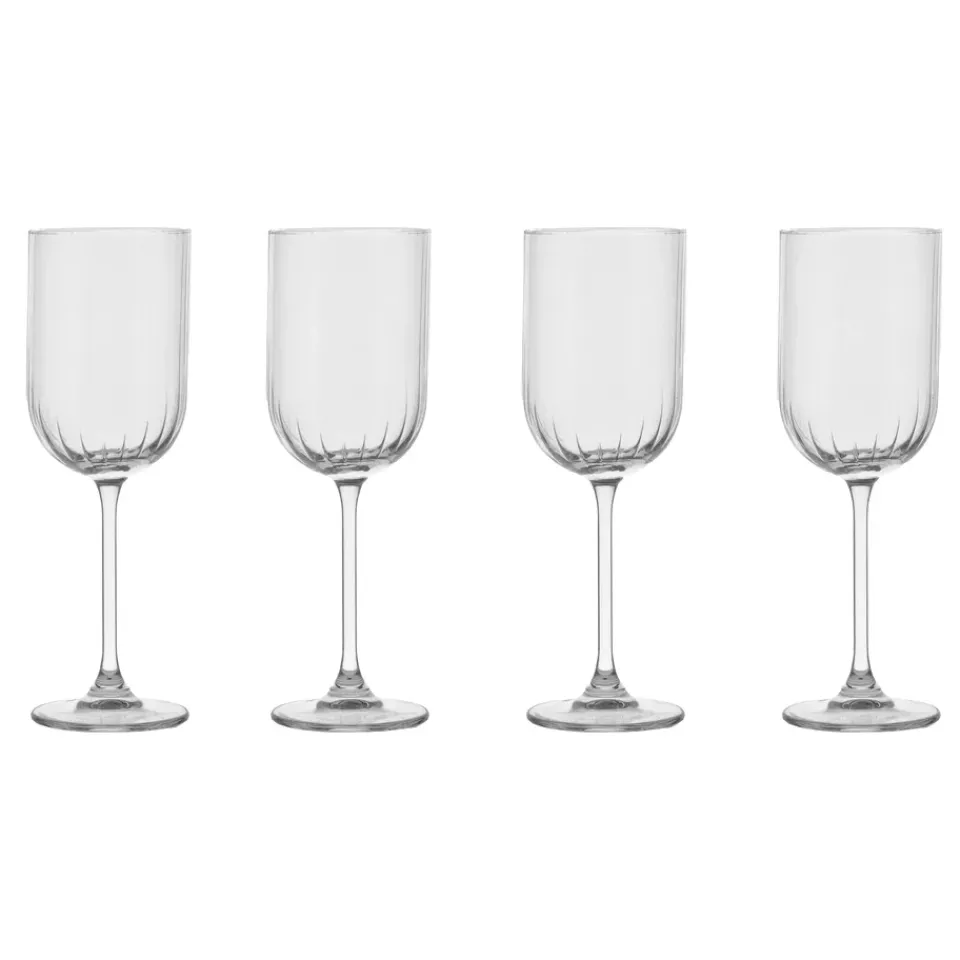 Scandi Living Pristine white wine glasses 32 cl 4-pack, Clear Transparent