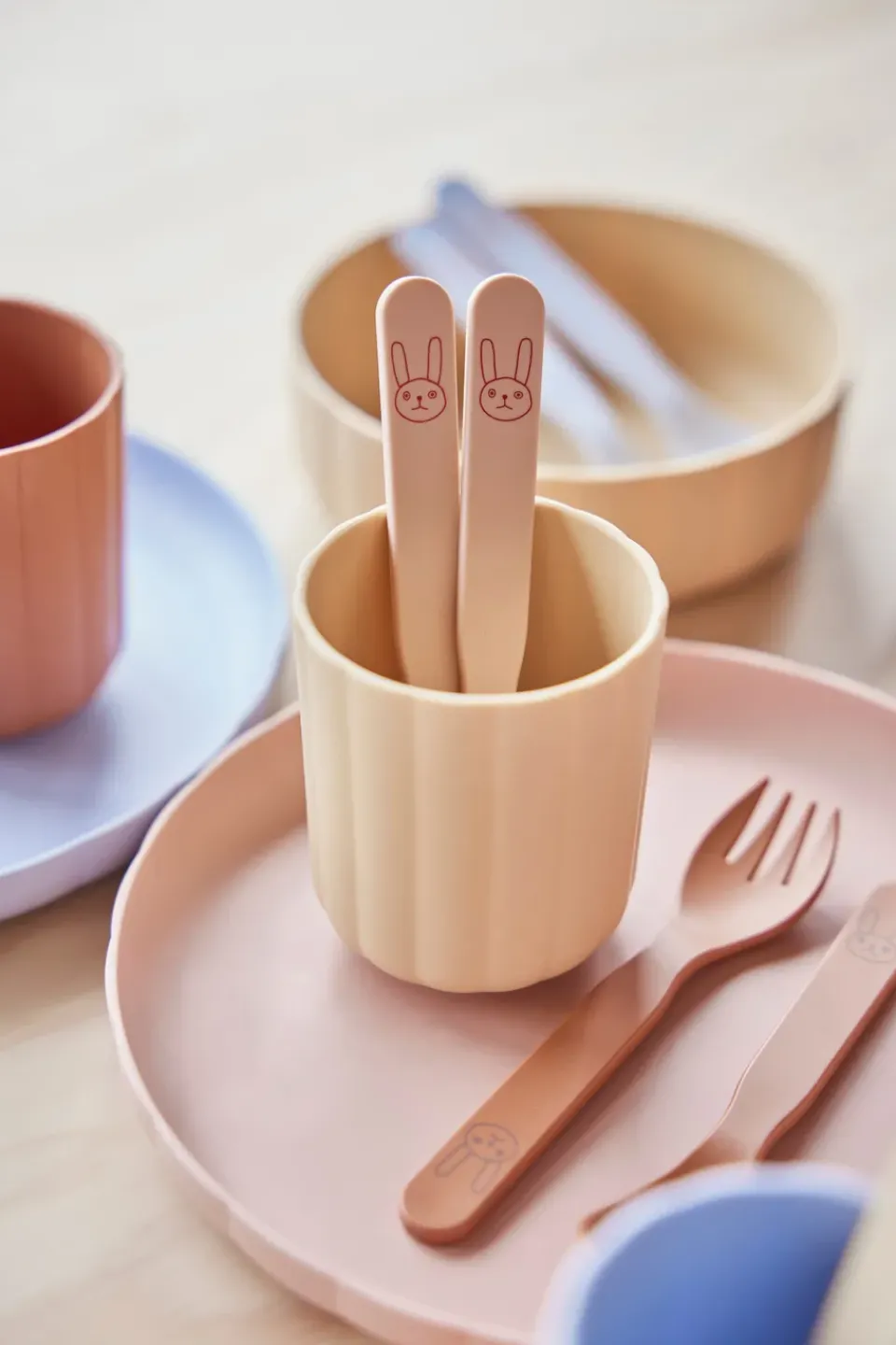 OYOY Pullo children's cutlery set, Apricot Orange Hot