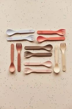 OYOY Pullo children's cutlery set, Apricot Orange Hot