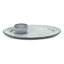 Serax Pure serving bowl oval glazed, Blue Sale