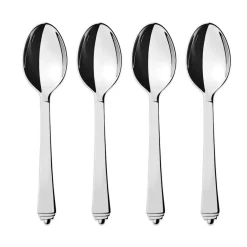 Georg Jensen Pyramid dessert spoon, 4-pack Silver-coloured
