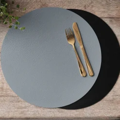Aida Quadro placemat Ø38 cm 1 pcs, Black-grey BlackGrey Clearance